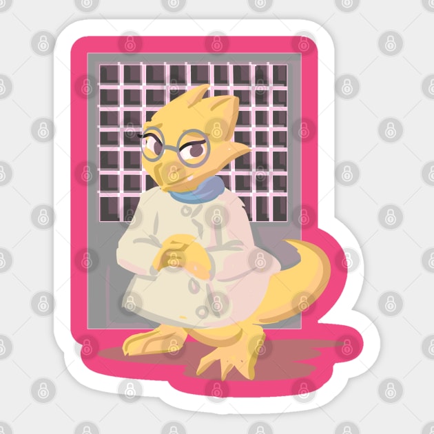 dr alphys Sticker by inkpocket